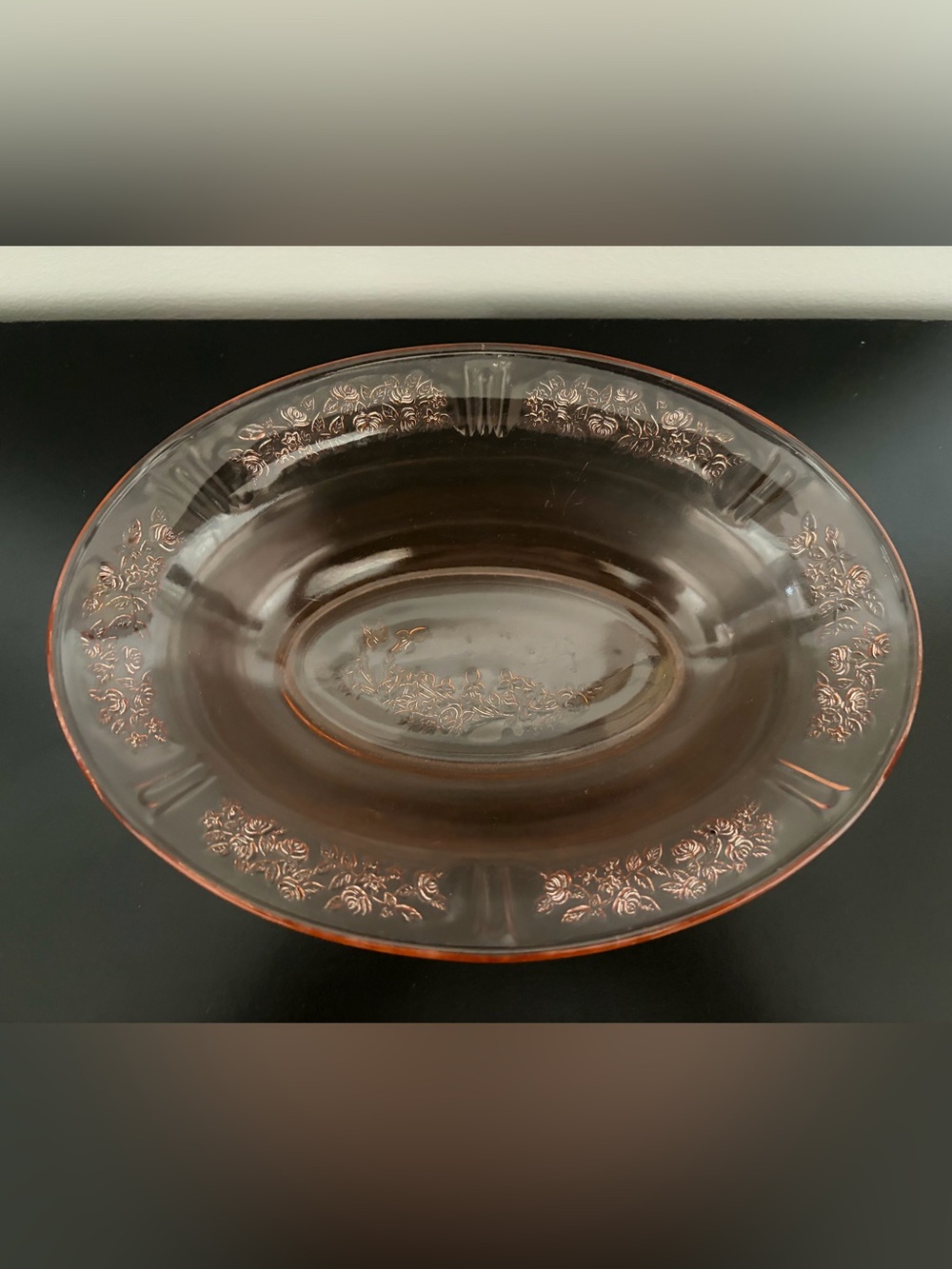 Federal Glass Sharon Cabbage Rose Pattern - Picture 3 of 6